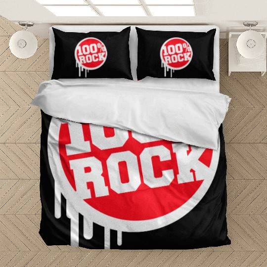 100 % Percent Rock Music Graffiti Drops Text Stamp Bedding Sets