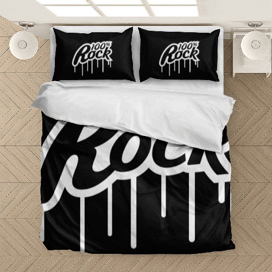 100 % Percent Rock Music Graffiti Drops Text Stamp Bedding Sets