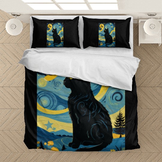 Halloween Starry Night Black Cat Comma La Harris Bedding Sets