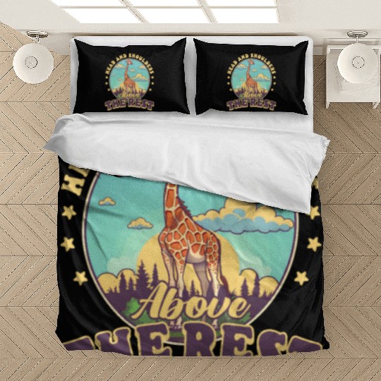 Giraffe Head And Shoulders Above The Rest Bedding Sets