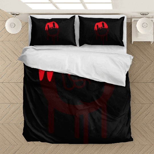 Heavy metal graffiti drop horn finger hand gesture Bedding Sets
