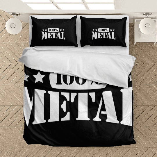 100 % Percent Rock Heavy Metal Music Text Logo Bedding Sets