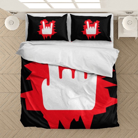 Heavy Metal Fun Hard Rock Music Horns Hand Gesture Bedding Sets