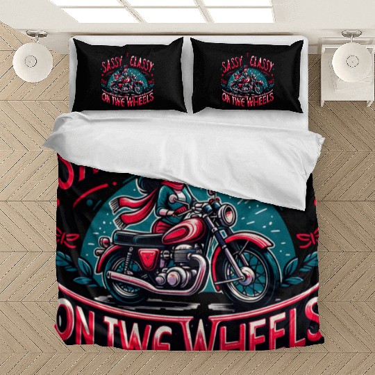 Sassy and Classy on Two Wheels-Motorcycle Apparel Bedding Sets