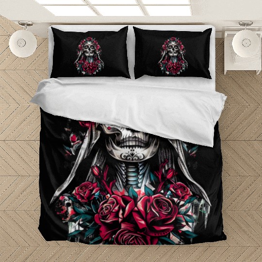 la Santa Muerte Saint Death Mexican Folklore skull Bedding Sets