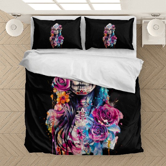 Santa Muerte Saint Mexican Folklore Dead Skull Bedding Sets
