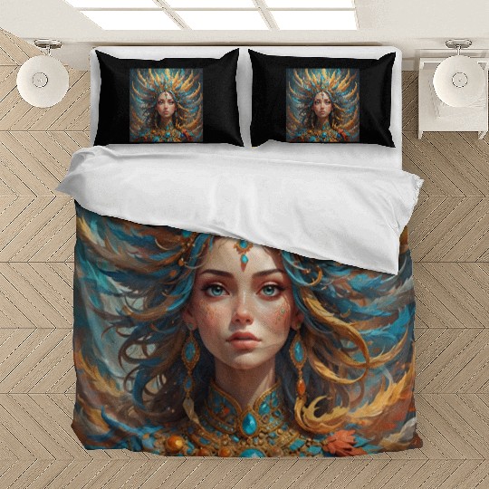 The Feathered Empress: A Tale of Celestial Beauty Bedding Sets