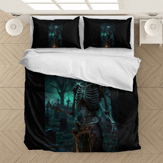 Rising Skeleton in the Graveyard Bedding Sets