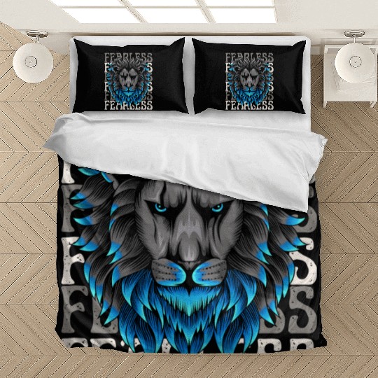 Black Blue Illustrative Fearless Bedding Sets