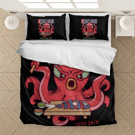 Octopus Sushi Bar Raw fish roll Takoyaki Bedding Sets