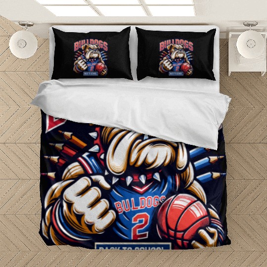 Bulldogs Mascot Back To School Team Spirit Bedding Sets