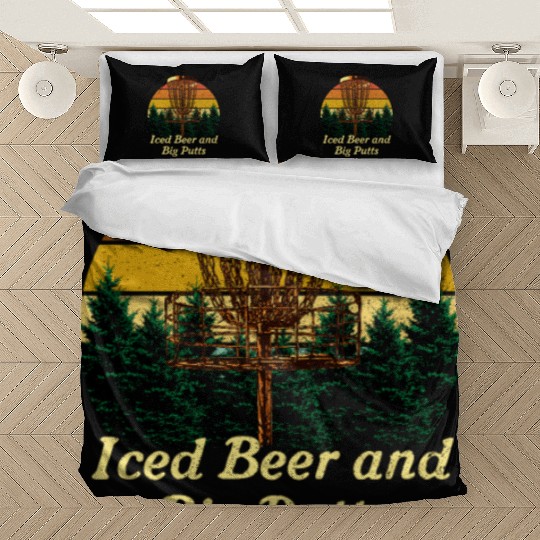 Iced Beer and Big Putts Disc Golf Beer Lover Golfe Bedding Sets