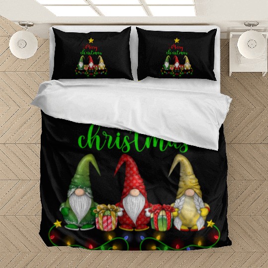 Gnomes Christmas Tree Funny Xmas Holidays Bedding Sets