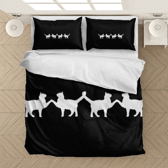 4 Cats Friends Team Four Paws Hands Greeting Crew Bedding Sets
