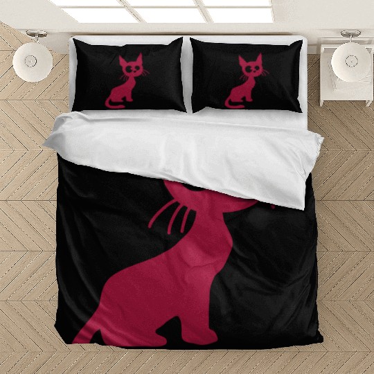 Crazy Cat Squinting Funny Eyes Grimace Fun Cartoon Bedding Sets