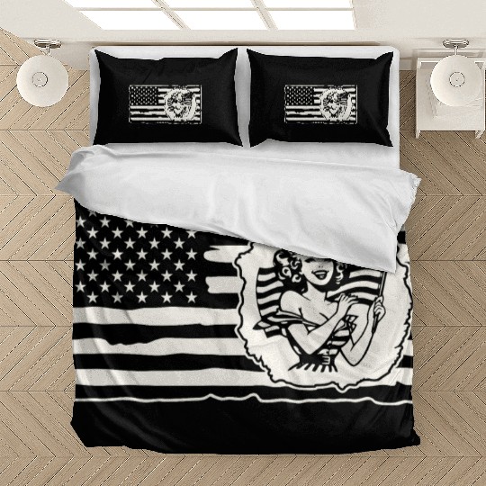 Retro Flag Girl © LIKE US ON FACEBOOK # Bedding Sets