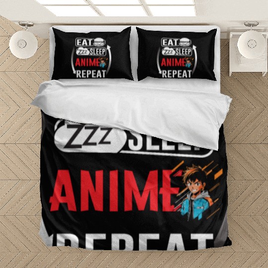 Eat Sleep Anime Repeat Ramen Kawaii Japanese Manga Bedding Sets