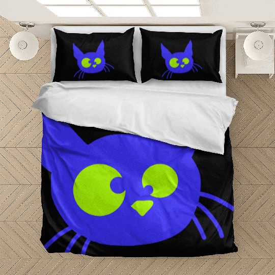 Crazy Cat Squinting Funny Eyes Grimace Fun Cartoon Bedding Sets