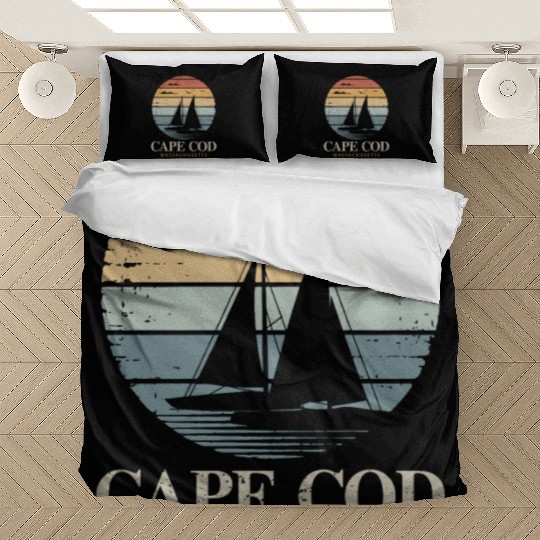 Cape Cod Vintage SunsetMassachusetts Sailing Bedding Sets