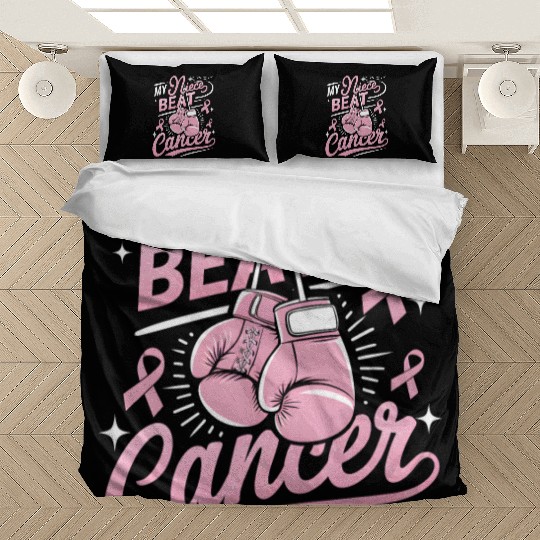 My Niece Beat Cancer Breast Cancer Awareness Bedding Sets