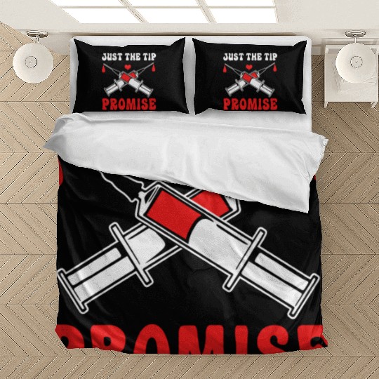 Just The Tip Promise Funny Syringe Pun Blood Donor Bedding Sets