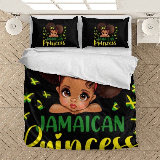 Jamaica Princess Flag for Girls Jamaican Pride Bedding Sets