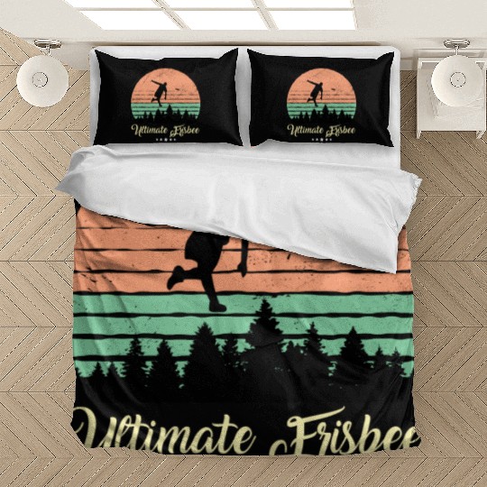 Ultimate Frisbee Vintage Retro Sunset Bedding Sets