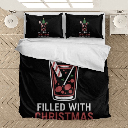 Filled With Christmas Spirit Festive Drink Design Bedding Sets