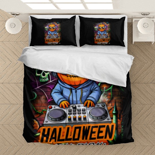 Halloween Night Party DJ Pumpkin Bedding Sets