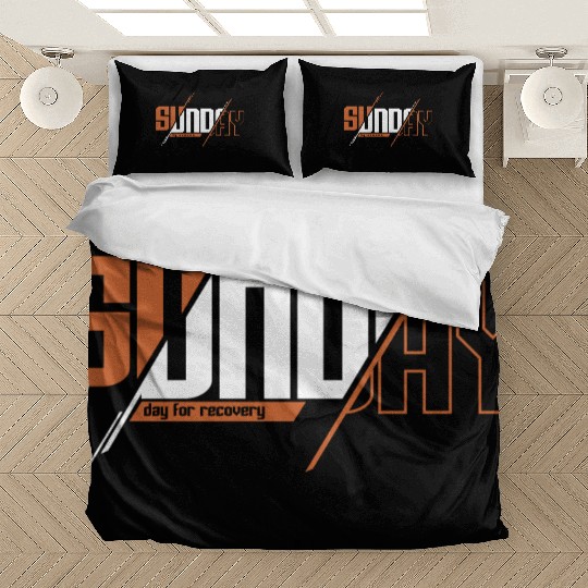 text sunday with theme Tipografi eksperimental Bedding Sets