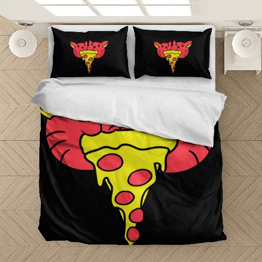 2 Cats Food Salami Pizza Fast Food Hunger Team Fun Bedding Sets