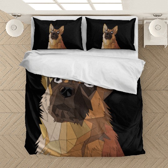 Geometric German Shepherd Dog Art Bedding Sets