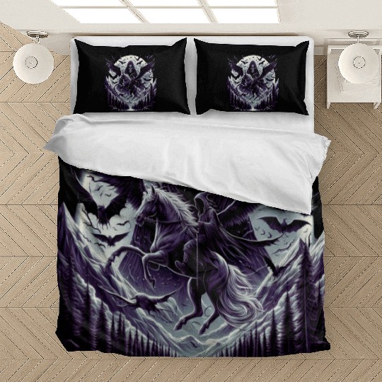 Black Gothic Death with Evil Spirit Bedding Sets