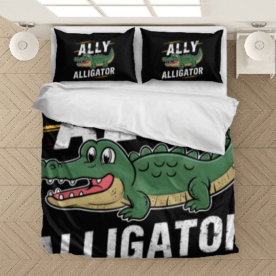 Funny Reptile Pride Month LGBT Ally Cute Alligator Bedding Sets