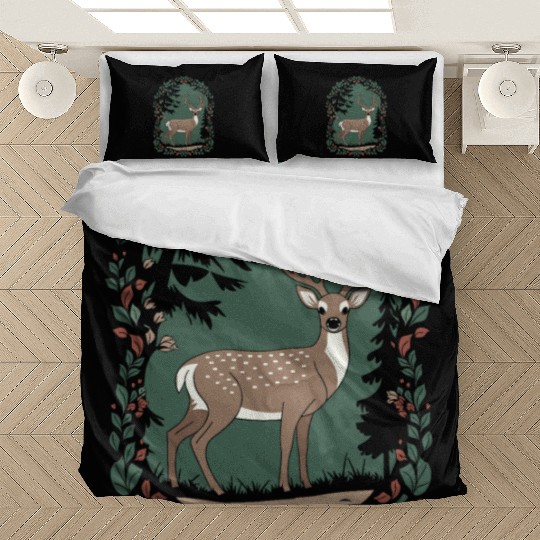 Cottagecore Forest Deer Serenity Bedding Sets