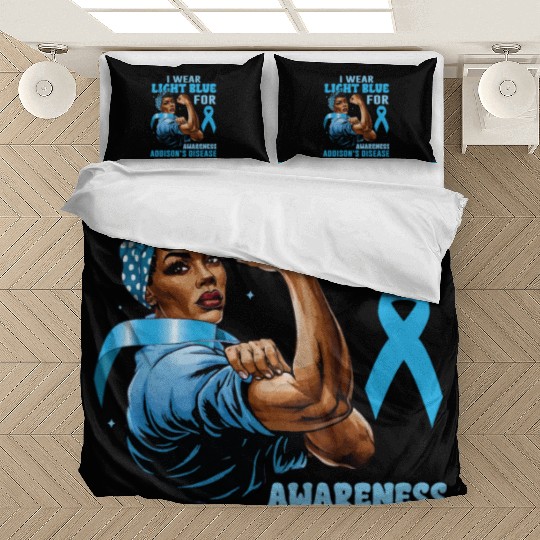 I Wear Light Blue For Addisons Disease Awareness Bedding Sets