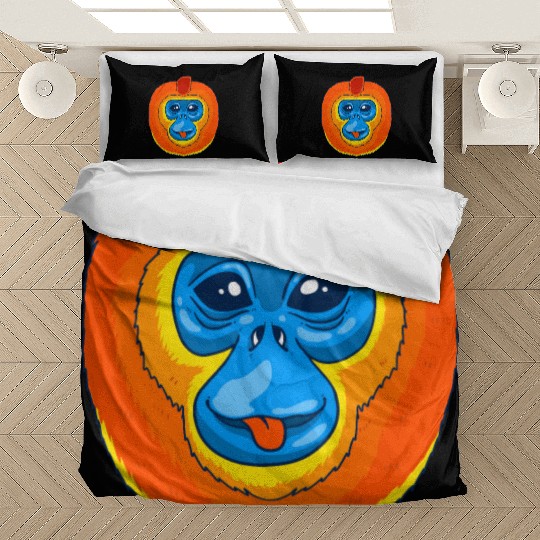 Cute Golden Snub Nosed Monkey Face Bedding Sets