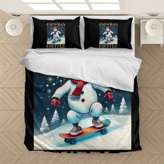 Snowman Shuffle - Coolest Snowman in Town Bedding Sets