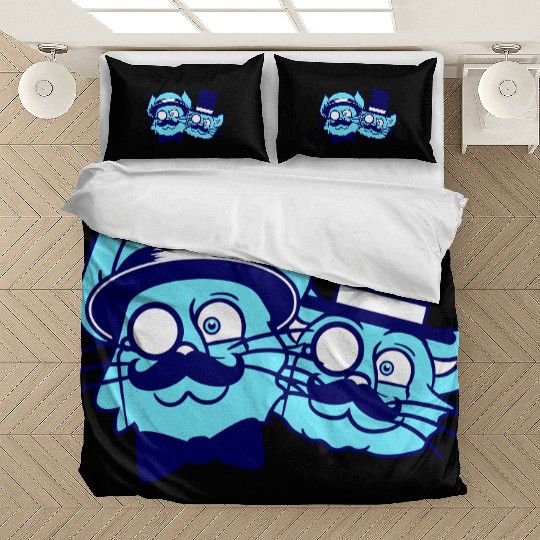 2 Sir Cats Mr. Top Hat Two Monocle Team Friends Bedding Sets
