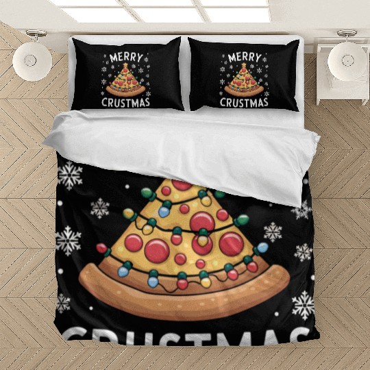 Merry Crustmas Pizza Christmas Tree Xmas Gifts Bedding Sets