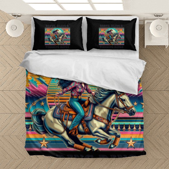 Retro 80's Cowgirl Rodeo | Boots, Bling, & Rings Bedding Sets
