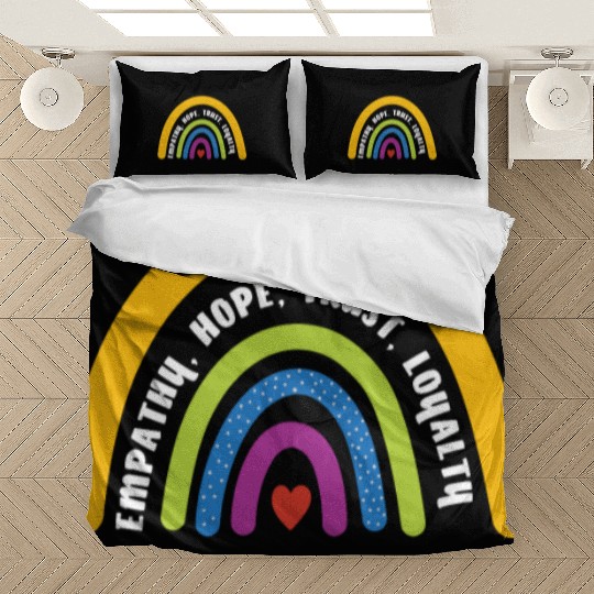 Empathy Hope Trust Loyalty Rainbow Bedding Sets