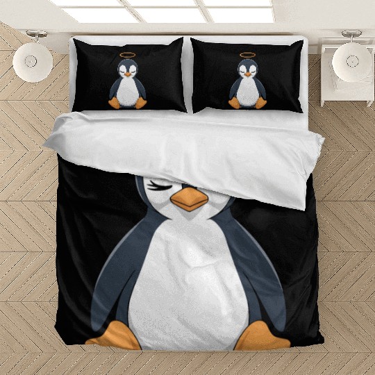Peaceful Penguin with Halo Design Bedding Sets