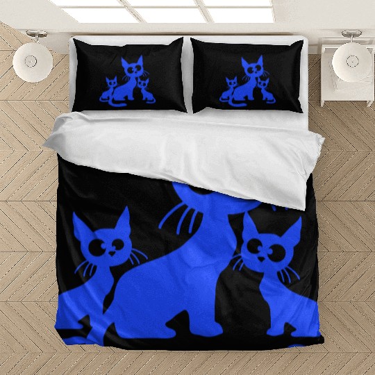 Crazy Cats Family Mom Dad 2 Small Cute Kids Babies Bedding Sets