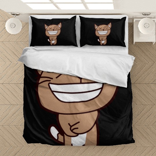 Crazy Cat Weird Funny Eyes Cool Grimace Cartoon Bedding Sets