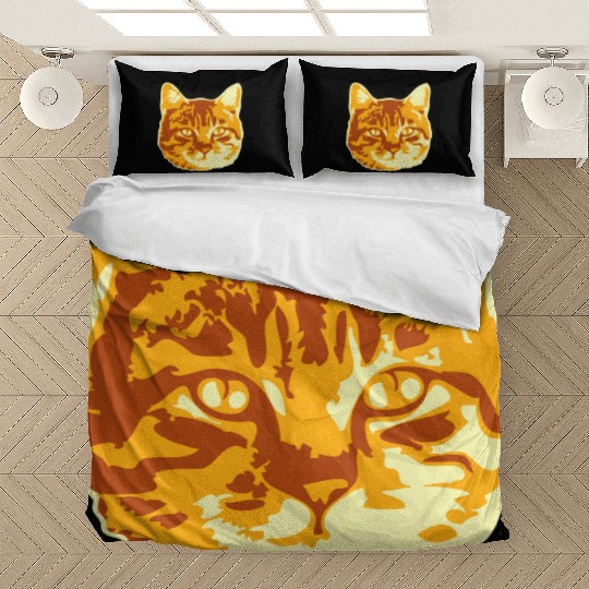 Cool Pretty Cat Head Realistic Looking Face Design Bedding Sets