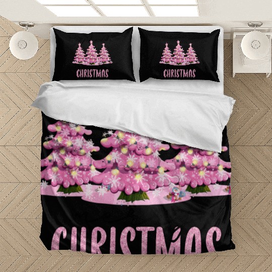 Merry Christmas Letter Xmas Tree Graphic Print Bedding Sets