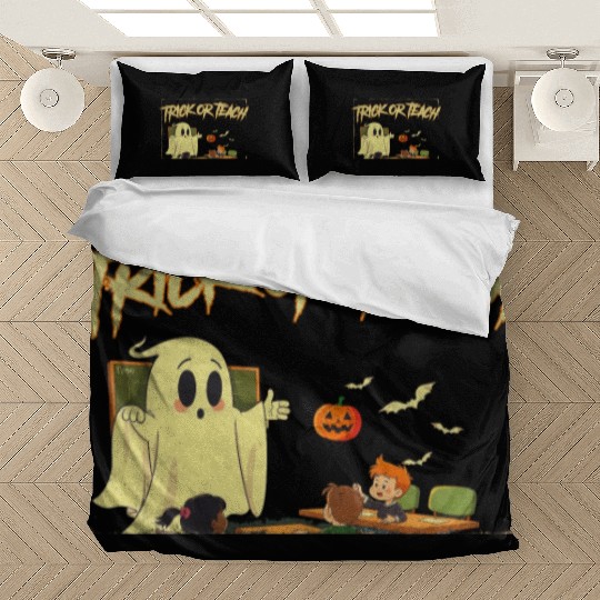 Trick or Teach for Teachers Halloween Vintage 2024 Bedding Sets