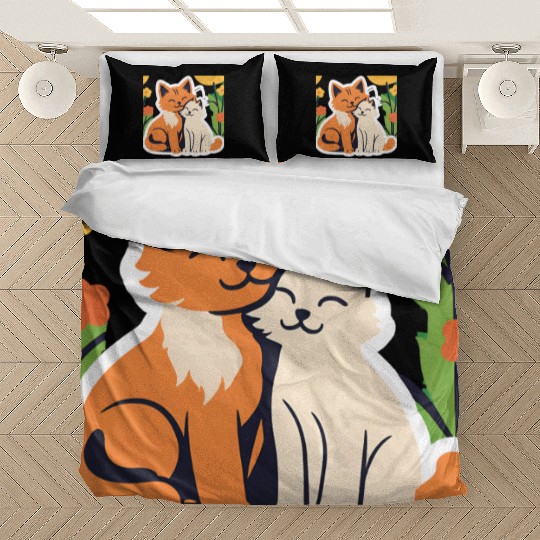 3d cat dou sweet and joyful Bedding Sets