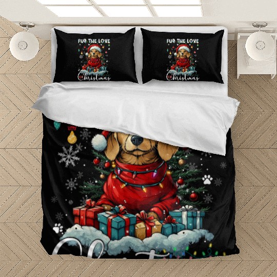 Dachshund Christmas Tree Lights Decorations Dog Bedding Sets